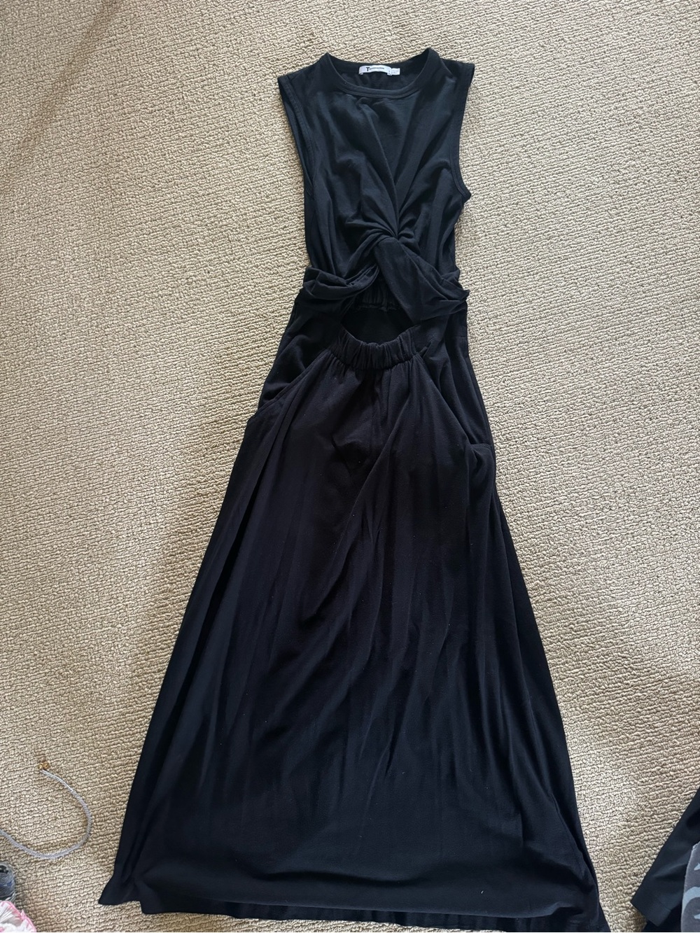 Alexander Wang Black Twist-Cut Maxi Dress